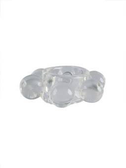 Прозрачное эластичное эрекционное кольцо с 6 шариками