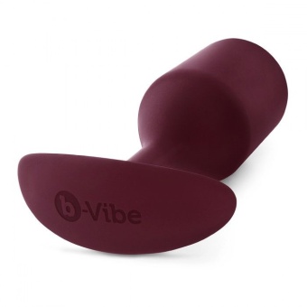 Утяжелённая анальная пробка для ношения b-Vibe Snug Plug 5 большая бордовая