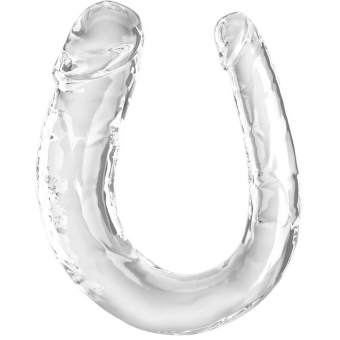 Двухсторонний фаллоимитатор King Cock Clear Double Trouble Medium прозрачный