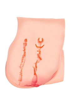 Телесный мастурбатор в форме попки с 2 любовными входами