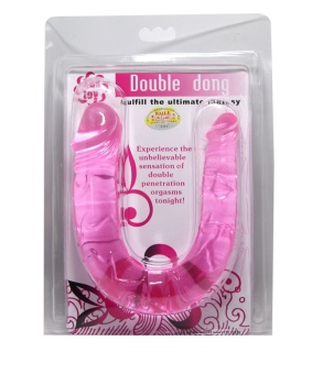 Двухсторонний фаллоимитатор розовый - 29,8 см