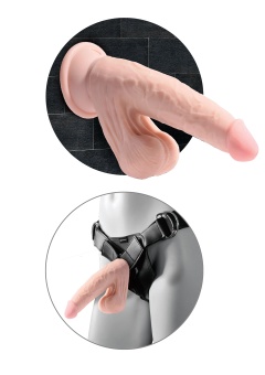 Фаллоимитатор с увеличенной мошонкой King Cock Plus 8 Triple Density 24,5 см