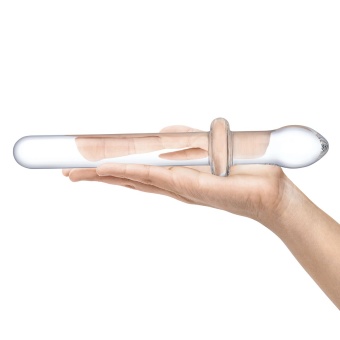Прямой двусторонний стеклянный фаллоимитатор Glas Classic Handblown