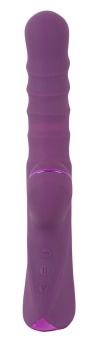 Фиолетовый вибратор-кролик с функцией постукивания и фрикциями 3 Function Rabbit Vibrator - 23,7 см.