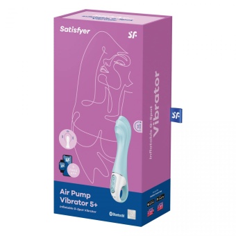 Расширяемый вибратор Satisfyer Air Pump Vibrator 5 с приложением голубой