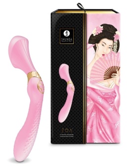 Двухсторонний вибратор Shunga ZOA розовый - 26,5 см