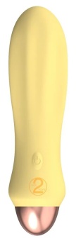 Нежный мини-вибратор Cuties желтый - 12,6 см