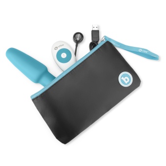 Анальная вибропробка с ротацией b-Vibe Rimming голубая