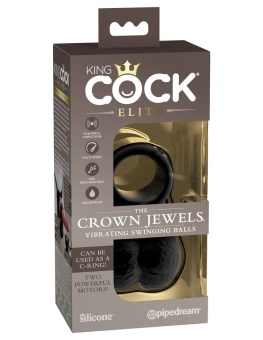 Виброкольцо King Cock Elite The Crown Jewels с мошонкой