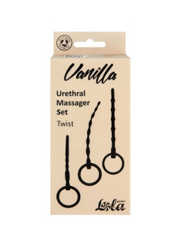Набор из 3 черных уретральных массажеров Twist