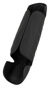 Черный вибромастурбатор с трехточечной стимуляцией Penis Trainer with 3 Point Stimulation