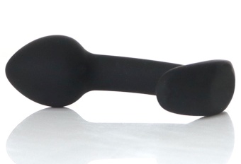 Черная анальная втулка Curved - 7,5 см.