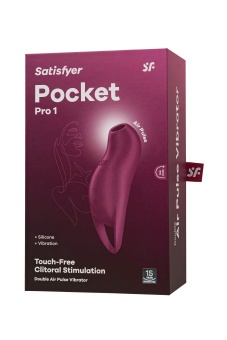 Вакуумый вибростимулятор клитора Satisfyer Pocket Pro 1 бордовый Вакуумый вибростимулятор клитора Satisfyer Pocket Pro 1 бордовый