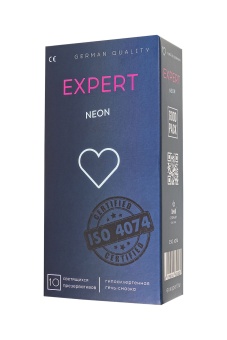 Светящиеся в темноте презервативы EXPERT Neon - 10 шт.