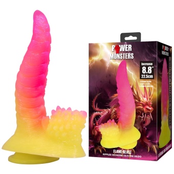 Силиконовый фаллоимитатор Flame Beast - 22,5 см.