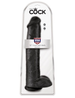 Фаллоимитатор-гигант с присоской King Cock with Balls 40 см черный