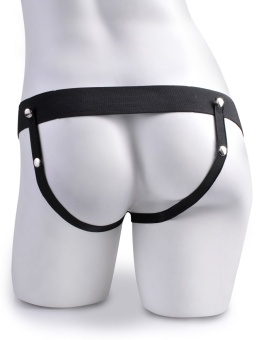 Полый реалистичный фаллопротез с вибрацией Hollow Rechargeable Strap-on with Balls 20 см мулат