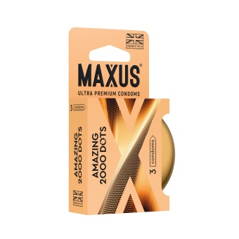 Точечные презервативы Maxus 2000 Amazing Dots 3 шт с кейсом