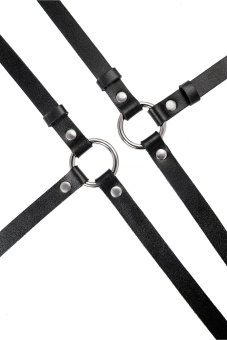 Черная кожаная портупея «Осанка»