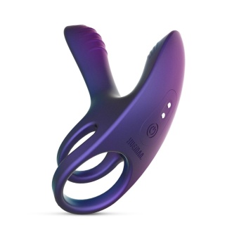 Фиолетовое эрекционное виброкольцо с клиторальной подушечкой Infinity Ignite