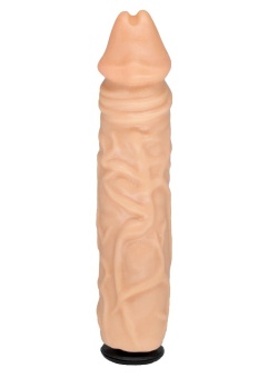 Телесная насадка-фаллос с пышными венами - 19,5 см.