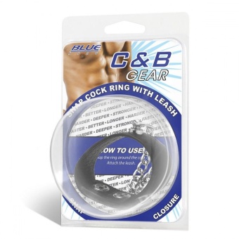 Кольцо на пенис с металлическим поводком Snap Cock Ring with Leash