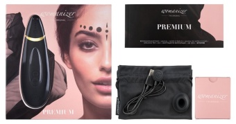 Бесконтактный клиторальный стимулятор Womanizer Premium чёрный/золото