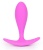 Розовая каплевидная анальная втулка с ограничителем - 7,4 см.