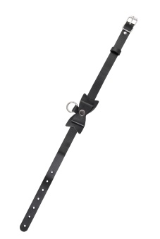 Черный чокер-ошейник с бабочкой и колечком