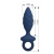 Синяя анальная пробка с кольцом Butt Plug with Loop L - 15,7 см.