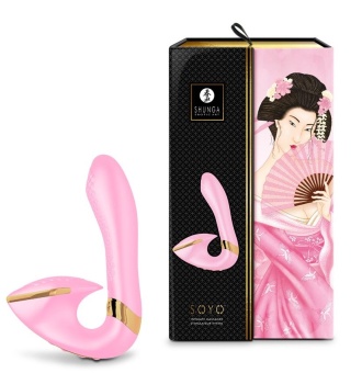Вибратор с клиторальным кончиком Shunga SOYO розовый - 17 см