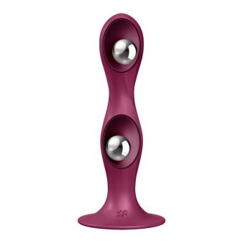 Фаллоимитатор Satisfyer Double Ball-R с внутренними шариками малиновый