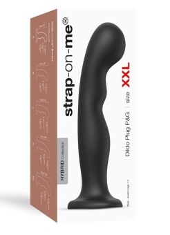 Фаллоимитатор с изгибом Strap-On-Me Dildo Plug P&G размер XXL 18,5 см черный