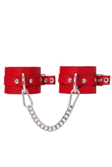 Красные мягкие кожаные оковы с люверсами