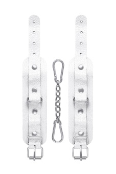 Белые узкие наручники-браслеты со скруглёнными углами