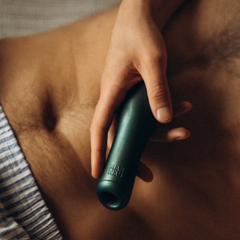 Серая силиконовая насадка на пенис с подхватом Manwan Ryzer