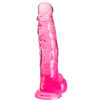 Гелевый фаллоимитатор с мошонкой King Cock Clear 16 см розовый