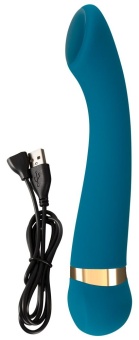 Бирюзовый вибромассажер с температурными режимами Hot n Cold Vibrator - 21,6 см.