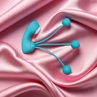 Вакуумный стимулятор клитора с виброшариками Youvic бирюзовый