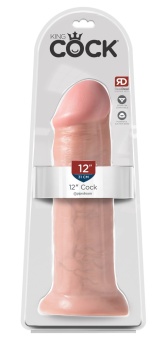 Большой фаллоимитатор на присоске King Cock 28 см телесный