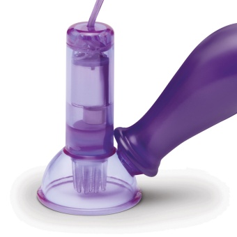 Вибропомпы для сосков с пультом Remote Control Vibrating Nipple Suckers фиолетовые