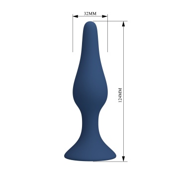 Синяя анальная пробка Slim Anal Plug L - 12,4 см.