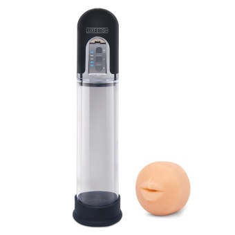 Вакуумная помпа с мастурбатором ротик Lux Fetish Blowjob Auto Sucker Penis Enlarger Pump