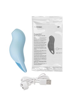 Вакуумый вибростимулятор клитора Satisfyer Pocket Pro 1 голубой Вакуумый вибростимулятор клитора Satisfyer Pocket Pro 1 голубой