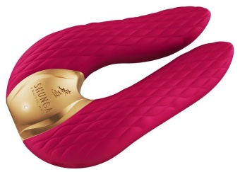 Мини-вибратор с двумя кончиками Shunga AIKO малиновый