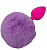 Маленькая силиконовая пробка Пикантные штучки с пушистым фиолетовым хвостиком