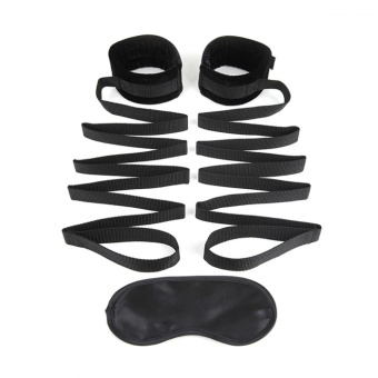 Чёрные фиксаторы для рук на кровать Lux Fetish Bondage Bed Strap