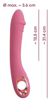 Розовый тонкий вибратор для точки G Slim G-Spot Rose - 21,4 см.