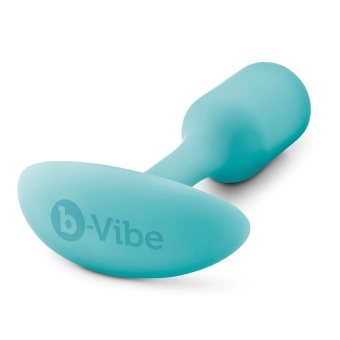 Утяжелённая анальная пробка для ношения b-Vibe Snug Plug 1 мини голубая