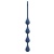 Синяя анальная ёлочка с кольцом Waterdrop Anal Balls 30 mm M - 33,5 см.